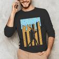 Baseball Drip Dripping Ice Cream Sport Player American Flag Unisex Long Sleeve T-Shirt