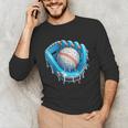Baseball Drip Ice Cream Glove With Sprinkles Ball Boys Youth Unisex Long Sleeve T-Shirt