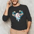 Baseball Drip Ice Cream Strong Character Unisex Long Sleeve T-Shirt Baseball Drip Ice Cream Strong Character Unisex Long Sleeve T-Shirt