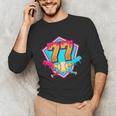 Baseball Drip Jersey Number 77 For Players & 77th Birthday Unisex Long Sleeve T-Shirt Baseball Drip Jersey Number 77 For Players & 77th Birthday Unisex Long Sleeve T-Shirt