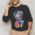 Baseball Drip Number 67 Player 67th Birthday Ice Cream 67 Unisex Long Sleeve T-Shirt Baseball Drip Number 67 Player 67th Birthday Ice Cream 67 Unisex Long Sleeve T-Shirt