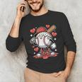 Baseball Drip Valentine Boys Women Men Hearts Sport Love Unisex Long Sleeve T-Shirt Baseball Drip Valentine Boys Women Men Hearts Sport Love Unisex Long Sleeve T-Shirt