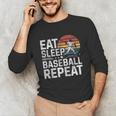 Baseball Fan Vintage Retro Eat Sleep Baseball Repeat Unisex Long Sleeve T-Shirt Baseball Fan Vintage Retro Eat Sleep Baseball Repeat Unisex Long Sleeve T-Shirt