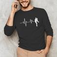 Baseball Heartbeat Pitcher Position Simple Line Art Unisex Long Sleeve T-Shirt