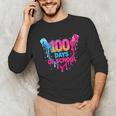 Baseball Ice Cream Drip 100 Days Of School Boys Girls 100th Unisex Long Sleeve T-Shirt