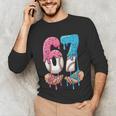 Baseball Ice Cream Drip 67 Hands Six Seven Boys Unisex Long Sleeve T-Shirt