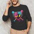 Baseball Ice Cream Drip 67 Meme Six Seven 67th Birthday Unisex Long Sleeve T-Shirt Baseball Ice Cream Drip 67 Meme Six Seven 67th Birthday Unisex Long Sleeve T-Shirt