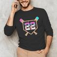 Baseball Ice Cream Drip Number 22 Player 22nd Birthday Unisex Long Sleeve T-Shirt Baseball Ice Cream Drip Number 22 Player 22nd Birthday Unisex Long Sleeve T-Shirt