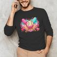 Baseball Ice Cream Drip Style Melt Ice Cream Youth Boys Unisex Long Sleeve T-Shirt