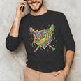 Baseball Mardi Gras Home Plate Ice Cream Drip Carnival Mask Unisex Long Sleeve T-Shirt