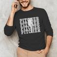 Baseball Pitcher Player Team Sport Lover Family Friends Fans Unisex Long Sleeve T-Shirt