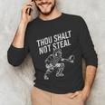 Baseball Player Catcher Thou Shalt Not Steal Coach Baseball Unisex Long Sleeve T-Shirt Baseball Player Catcher Thou Shalt Not Steal Coach Baseball Unisex Long Sleeve T-Shirt