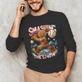 Baseball Player Christmas Gingerbread Smashing Through Snow Unisex Long Sleeve T-Shirt Baseball Player Christmas Gingerbread Smashing Through Snow Unisex Long Sleeve T-Shirt