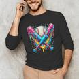 Baseball Player Ice Cream Drip Unisex Long Sleeve T-Shirt Baseball Player Ice Cream Drip Unisex Long Sleeve T-Shirt
