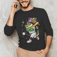 Baseball Player Mardi Gras Alligator Carnival Costume Beads Unisex Long Sleeve T-Shirt Baseball Player Mardi Gras Alligator Carnival Costume Beads Unisex Long Sleeve T-Shirt