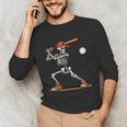 Baseball Skeleton Spooky Boys Halloween Baseball Player Unisex Long Sleeve T-Shirt