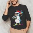 Baseball Snowman Drip Cool Christmas Men Boys Girls Unisex Long Sleeve T-Shirt