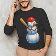 Baseball Snowman Merry Christmas Xmas Pajamas Men Women Kids Unisex Long Sleeve T-Shirt Baseball Snowman Merry Christmas Xmas Pajamas Men Women Kids Unisex Long Sleeve T-Shirt