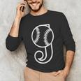 Baseball Sport Player Monogram Cool Initial Letter J Unisex Long Sleeve T-Shirt