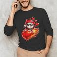 Baseball Valentine's Day Drip Ice Cream Team Unisex Long Sleeve T-Shirt