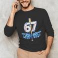 Blue Camo Baseball 67 Six Seven Camo Ice Cream Drip Boy Teen Unisex Long Sleeve T-Shirt Blue Camo Baseball 67 Six Seven Camo Ice Cream Drip Boy Teen Unisex Long Sleeve T-Shirt