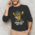 Boys Pizza Theme Baseball Home Hitter Unisex Long Sleeve T-Shirt Boys Pizza Theme Baseball Home Hitter Unisex Long Sleeve T-Shirt