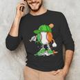 Boys St Patricks Day Kids Baseball Player Ice Cream Drip Unisex Long Sleeve T-Shirt Boys St Patricks Day Kids Baseball Player Ice Cream Drip Unisex Long Sleeve T-Shirt