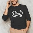 Bruh Baseball Style Number 41 Sports Bro Slang Meme Brother Unisex Long Sleeve T-Shirt