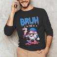 Bruh I'm 7 Baseball Ice Cream Drip It's My 7th Birthday Unisex Long Sleeve T-Shirt Bruh I'm 7 Baseball Ice Cream Drip It's My 7th Birthday Unisex Long Sleeve T-Shirt