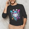 Bunny Baseball Hat With Ice Cream Easter Day Boys Kids Girls Unisex Long Sleeve T-Shirt Bunny Baseball Hat With Ice Cream Easter Day Boys Kids Girls Unisex Long Sleeve T-Shirt