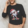 Christmas Baseball Ice Cream Dripping Santa Baseball Drip Unisex Long Sleeve T-Shirt Christmas Baseball Ice Cream Dripping Santa Baseball Drip Unisex Long Sleeve T-Shirt