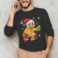 Christmas Gingerbread Man Baseball Player Catcher Unisex Long Sleeve T-Shirt Christmas Gingerbread Man Baseball Player Catcher Unisex Long Sleeve T-Shirt