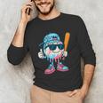 Cool Ice Cream Drip Baseball Drip For Boys Sports Kids Unisex Long Sleeve T-Shirt