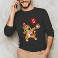 Dabbing Cool Cat Baseball 5th Birthday Unisex Long Sleeve T-Shirt Dabbing Cool Cat Baseball 5th Birthday Unisex Long Sleeve T-Shirt