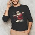 Dominican Santa Christmas Beisbol Baseball Dominicano Unisex Long Sleeve T-Shirt
