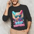 Drip Happens Baseball Ice Cream Bat And Ball With Sunglasses Unisex Long Sleeve T-Shirt Drip Happens Baseball Ice Cream Bat And Ball With Sunglasses Unisex Long Sleeve T-Shirt