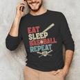 Eat Sleep Baseball Repeat Bat Ball Player Fan Unisex Long Sleeve T-Shirt Eat Sleep Baseball Repeat Bat Ball Player Fan Unisex Long Sleeve T-Shirt