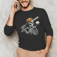 Halloween Boys Batting Skeleton Baseball Unisex Long Sleeve T-Shirt