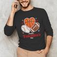Happy Valentine’s Basketball Football Valentine Baseball Unisex Long Sleeve T-Shirt