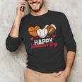 Happy Valentine’s Day Basketball Football Baseball Hearts Unisex Long Sleeve T-Shirt