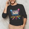 HUGvyn 100 Drippy Days Of School Baseball Ice Cream 100 Days Unisex Long Sleeve T-Shirt