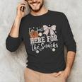 I'm Just Here For The Snacks Baseball Coquette Game Day Girl Unisex Long Sleeve T-Shirt I'm Just Here For The Snacks Baseball Coquette Game Day Girl Unisex Long Sleeve T-Shirt