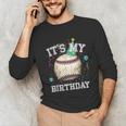 Its My Birthday Vintage Baseball Celebration For Men Kids Unisex Long Sleeve T-Shirt Its My Birthday Vintage Baseball Celebration For Men Kids Unisex Long Sleeve T-Shirt