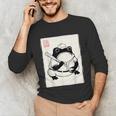 Japanese Grumpy Frog Baseball Player Baseball Unisex Long Sleeve T-Shirt Japanese Grumpy Frog Baseball Player Baseball Unisex Long Sleeve T-Shirt