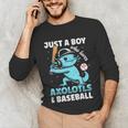 Just A Boy Who Loves Axolotls & Baseball Unisex Long Sleeve T-Shirt