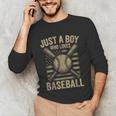 Just a Boy Who Loves Baseball Unisex Long Sleeve T-Shirt Just a Boy Who Loves Baseball Unisex Long Sleeve T-Shirt