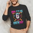Kids Baseball Drip Bruh It's My 6th Birthday Boy Ice Cream Drip Unisex Long Sleeve T-Shirt Kids Baseball Drip Bruh It's My 6th Birthday Boy Ice Cream Drip Unisex Long Sleeve T-Shirt
