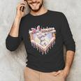 Kids Happy Easter Bunny Playing Baseball Boy Ice Cream Drip Unisex Long Sleeve T-Shirt
