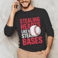Kids Stealing Hearts Like I Steal Bases Cute Baseball Boys Unisex Long Sleeve T-Shirt Kids Stealing Hearts Like I Steal Bases Cute Baseball Boys Unisex Long Sleeve T-Shirt