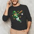 Leprechaun Play Baseball St Patrick's Day Men Kid Boys Unisex Long Sleeve T-Shirt Leprechaun Play Baseball St Patrick's Day Men Kid Boys Unisex Long Sleeve T-Shirt